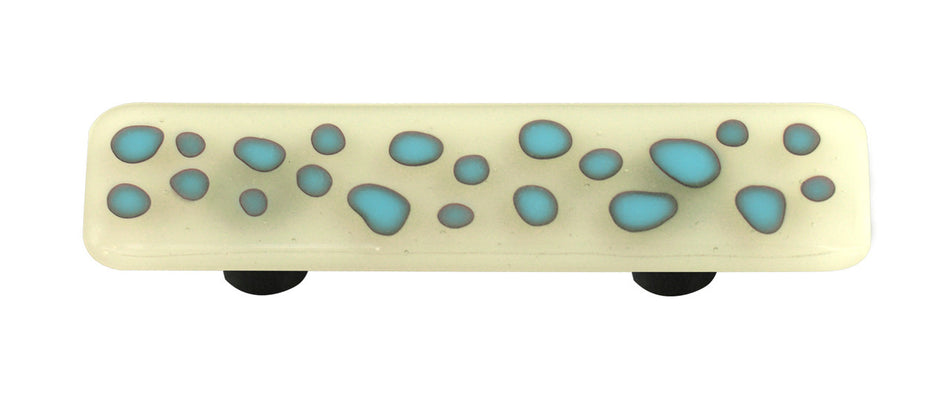 Aquila HK6008-PA: 3" cc Reactive Rectangle Cabinet Pull w/Aluminum Post - Clear/White