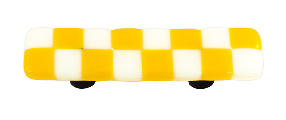 Aquila HK7002-PA: 3" cc Lil Squares Rectangle Cabinet Pull w/Aluminum Post - Sunflower Yellow/White