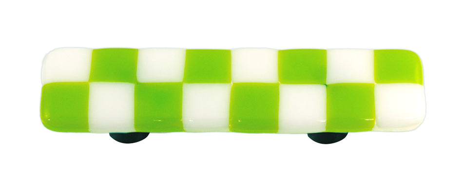 Aquila HK7003-PB: 3" cc Lil Squares Rectangle Cabinet Pull w/Black Post - Spring Green/White