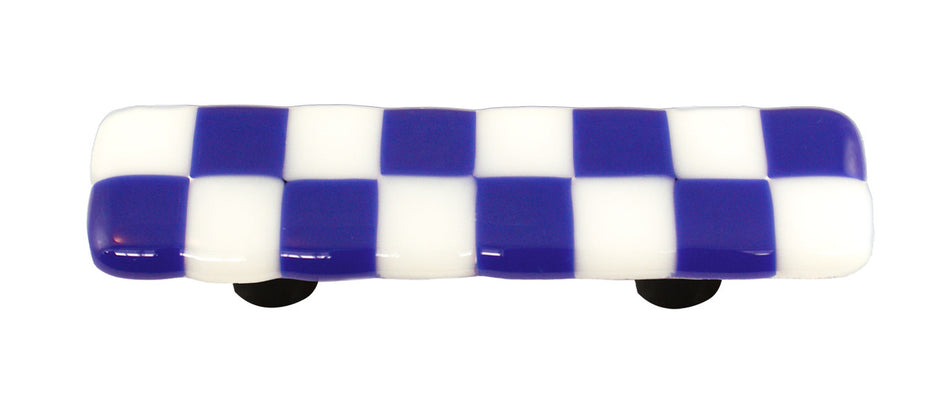 Aquila HK7004-PA: 3" cc Lil Squares Rectangle Cabinet Pull w/Aluminum Post - Cobalt Blue/White