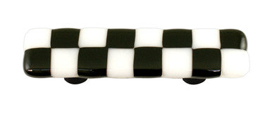 Aquila HK7005-PA: 3" cc Lil Squares Rectangle Cabinet Pull w/Aluminum Post - Black/White