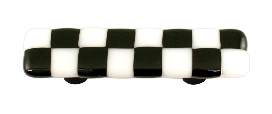 Aquila HK7005-PB: 3" cc Lil Squares Rectangle Cabinet Pull w/Black Post - Black/White