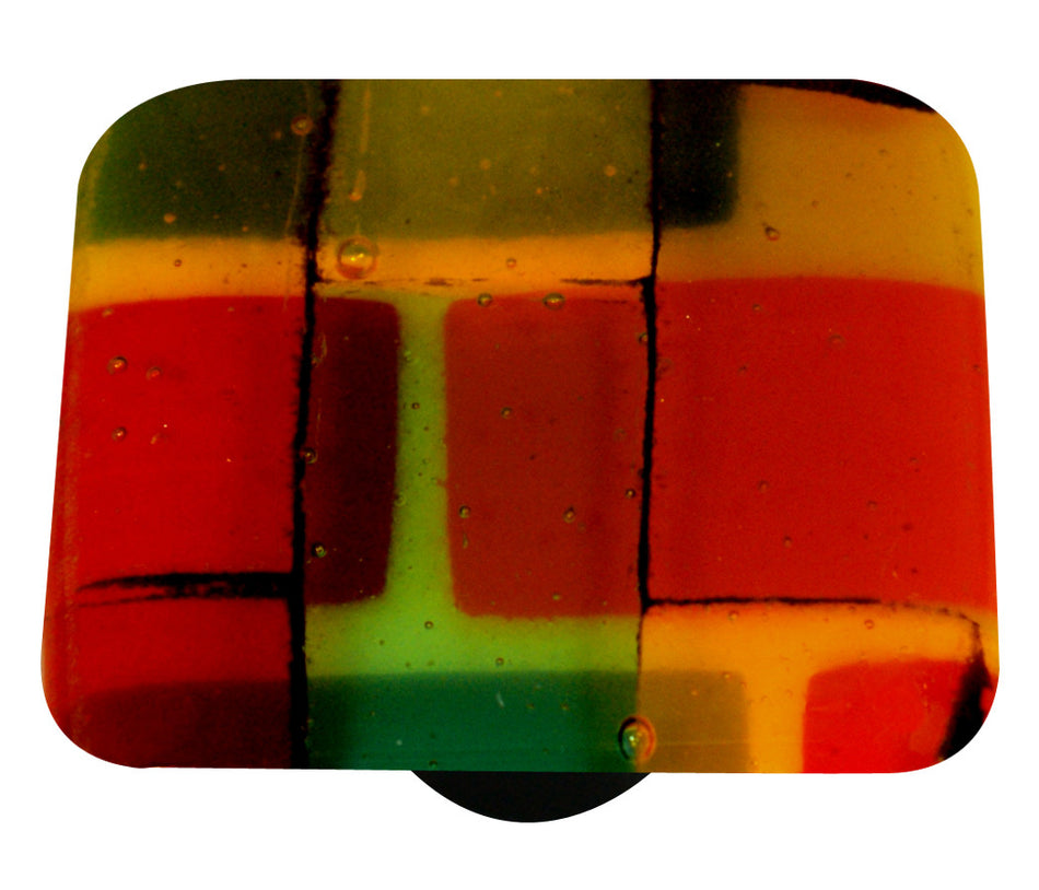 Aquila HK8003-KB: 1-1/2" Mosaic Square Cabinet Knob w/Black Post - Autumn