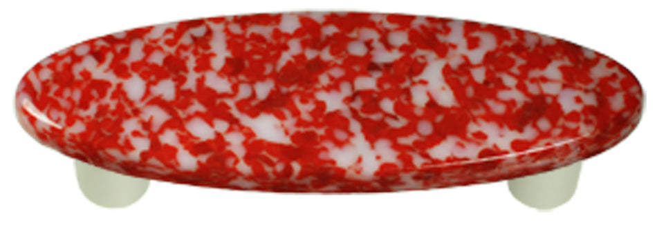 Aquila HK8050-POA: 3" cc Granite Oval Cabinet Pull w/Aluminum Post - Red/White