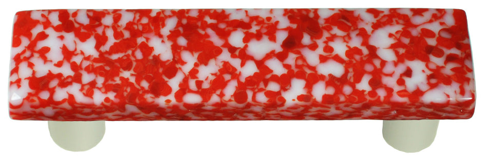 Aquila HK8050-PA: 3" cc Granite Rectangle Cabinet Pull w/Aluminum Post - Red/White