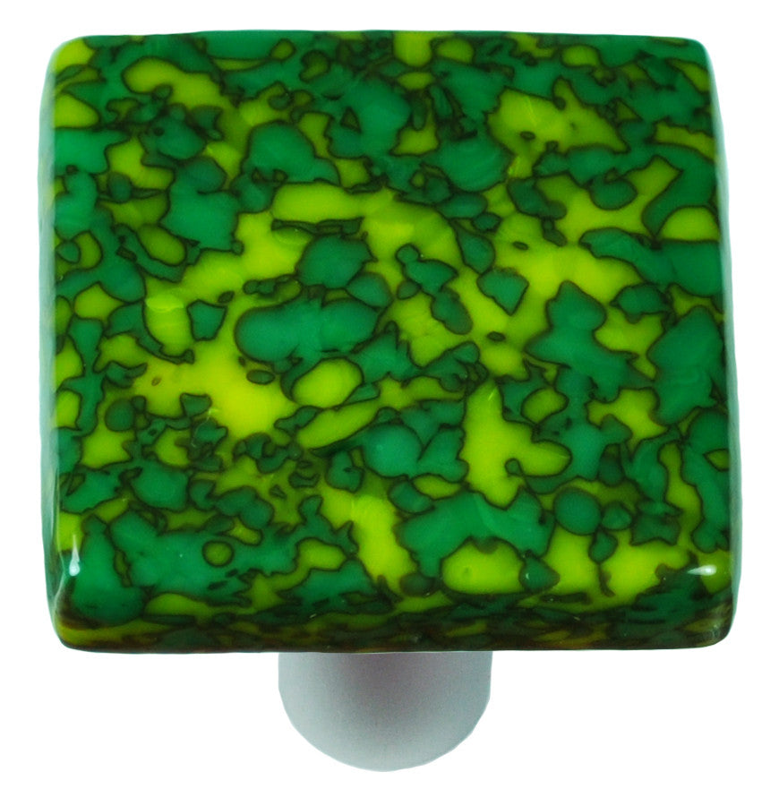 Aquila HK8051-KB: 1-1/2" Granite Square Cabinet Knob w/Black Post - Sunflower Yellow/Jade Green