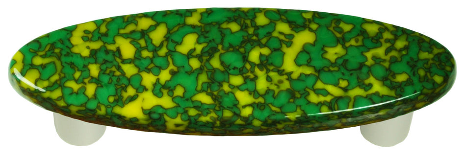 Aquila HK8051-POB: 3" cc Granite Oval Cabinet Pull w/Black Post - Sunflower Yellow/Jade Green
