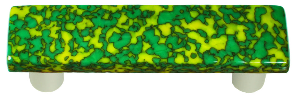 Aquila HK8051-PA: 3" cc Granite Rectangle Cabinet Pull w/Aluminum Post - Sunflower Yellow/Jade Green