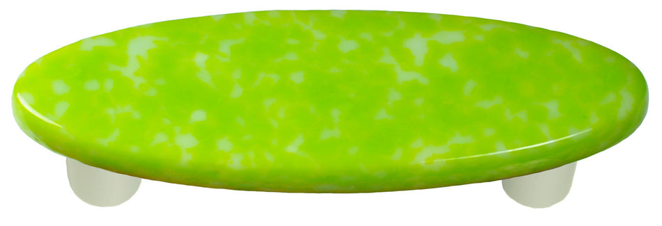 Aquila HK8052-POB: 3" cc Granite Oval Cabinet Pull w/Black Post - Spring Green/White