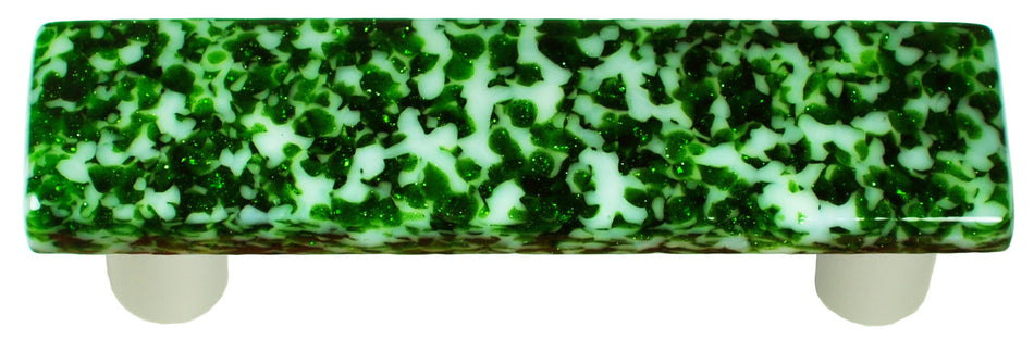 Aquila HK8053-PB: 3" cc Granite Rectangle Cabinet Pull w/Black Post - Light Metallic Green/White