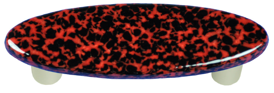 Aquila HK8057-POA: 3" cc Granite Oval Cabinet Pull w/Aluminum Post - Black/Red