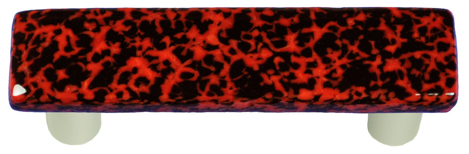 Aquila HK8057-PA: 3" cc Granite Rectangle Cabinet Pull w/Aluminum Post - Black/Red