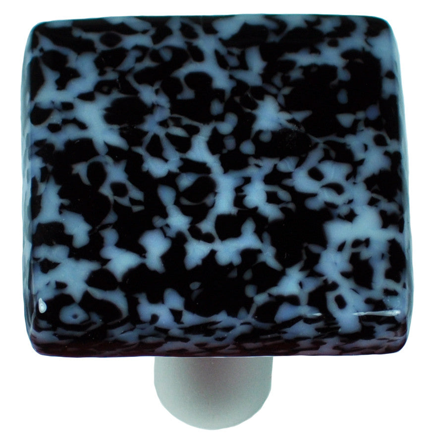 Aquila HK8059-KA: 1-1/2" Granite Square Cabinet Knob w/Aluminum Post - Black/White