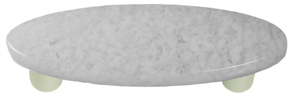 Aquila HK8060-POA: 3" cc Granite Oval Cabinet Pull w/Aluminum Post - Clear/White