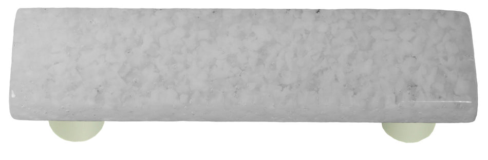 Aquila HK8060-PA: 3" cc Granite Rectangle Cabinet Pull w/Aluminum Post - Clear/White