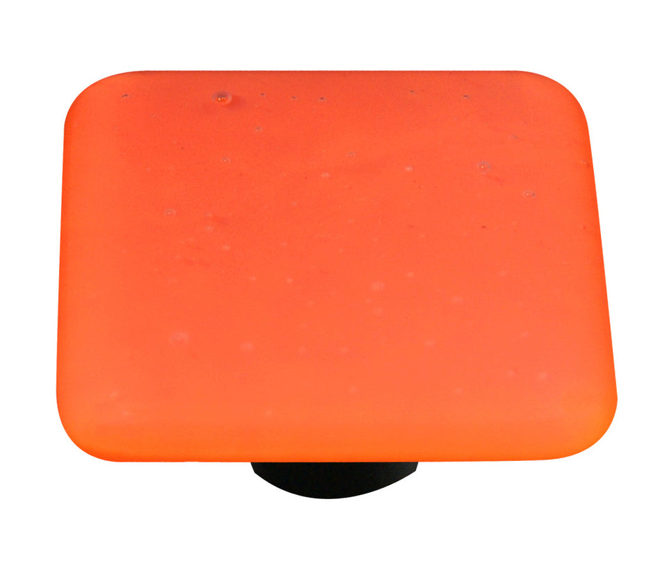 Aquila HK9051-KB: 1-1/2" Opaline Square Cabinet Knob w/Black Post - Orange