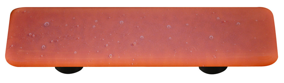 Aquila HK9052-PA: 3" cc Opaline Rectangle Cabinet Pull w/Aluminum Post - Burnt Orange