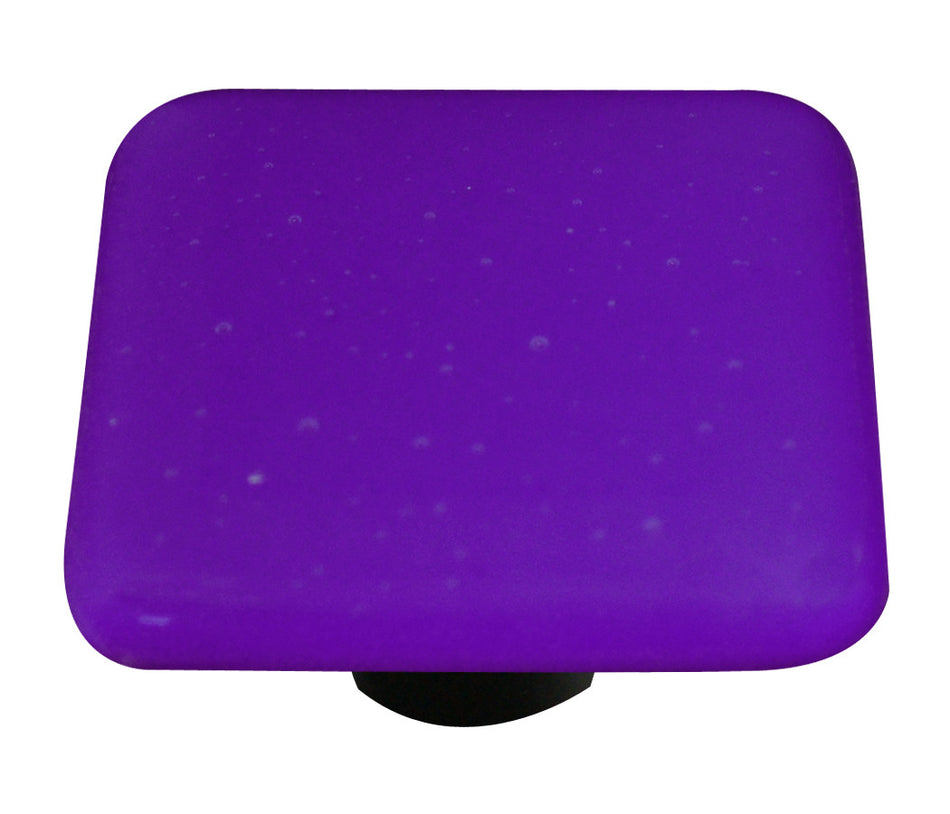 Aquila HK9054-KA: 1-1/2" Opaline Square Cabinet Knob w/Aluminum Post - Cobalt Blue