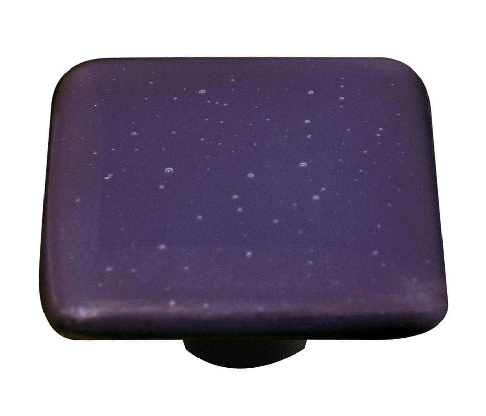 Aquila HK9055-KB: 1-1/2" Opaline Square Cabinet Knob w/Black Post - Black