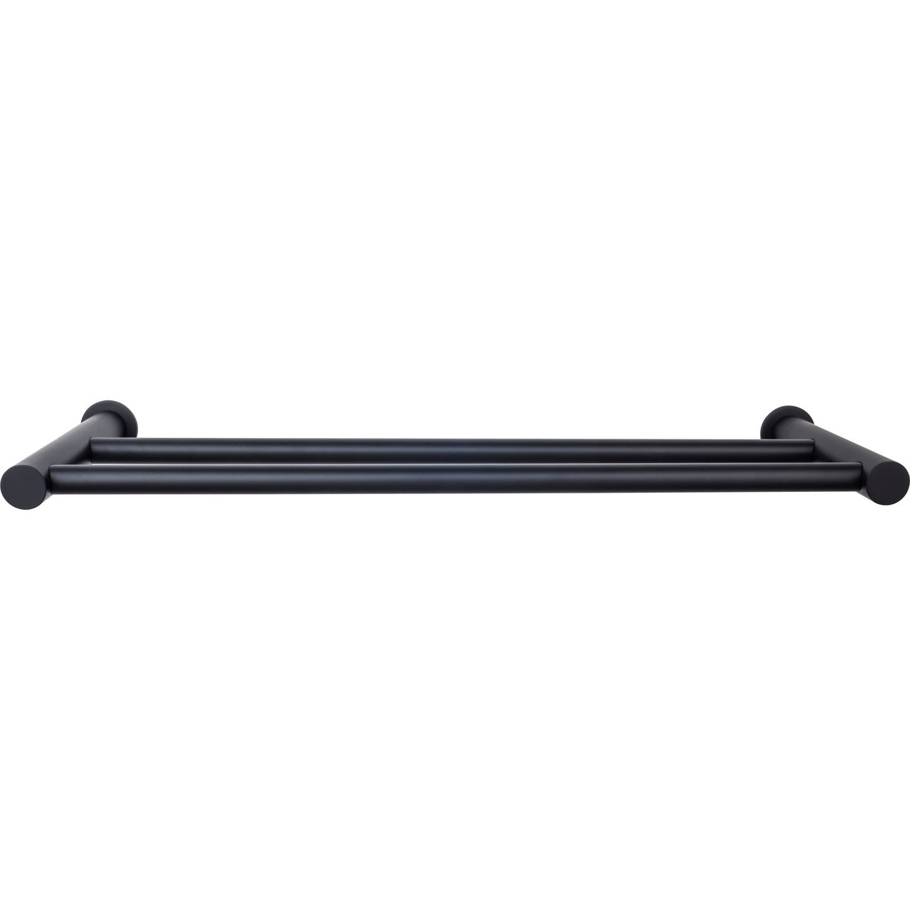 Top Knobs HOP11BLK: 30" cc Hopewell Bath Double Towel Bar - Flat Black