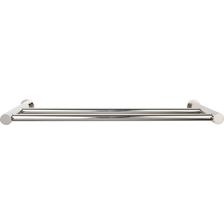 Top Knobs HOP11PN: 30" cc Hopewell Bath Double Towel Bar - Polished Nickel