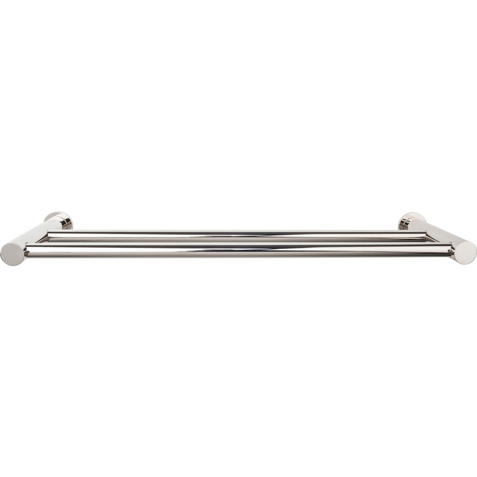 Top Knobs HOP11PN: 30" cc Hopewell Bath Double Towel Bar - Polished Nickel