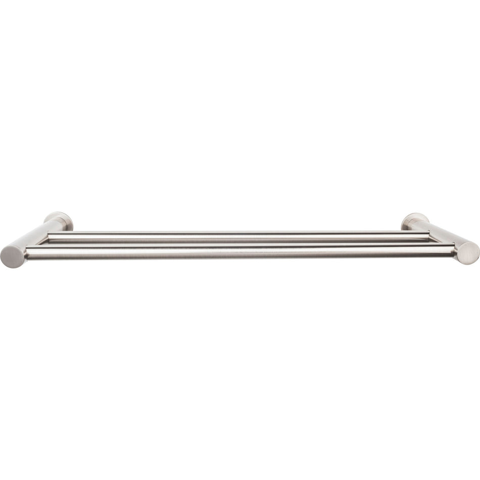 Top Knobs HOP9BSN: 24" cc Hopewell Bath Double Towel Bar - Brushed Satin Nickel