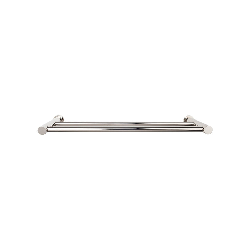 Top Knobs HOP9PN: 24" cc Hopewell Bath Double Towel Bar - Polished Nickel