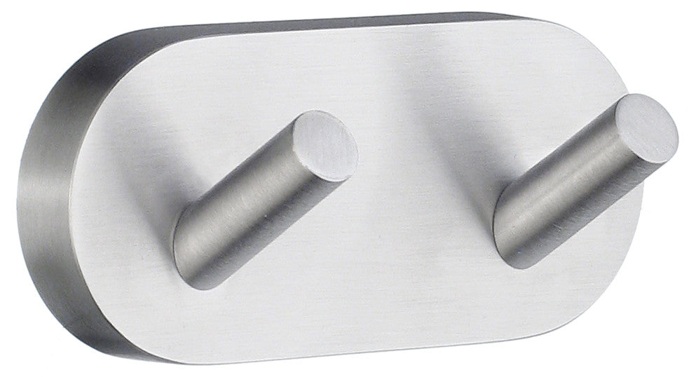Smedbo HS356: 3-1/2" Home Double Wall Hook - Brushed Chrome
