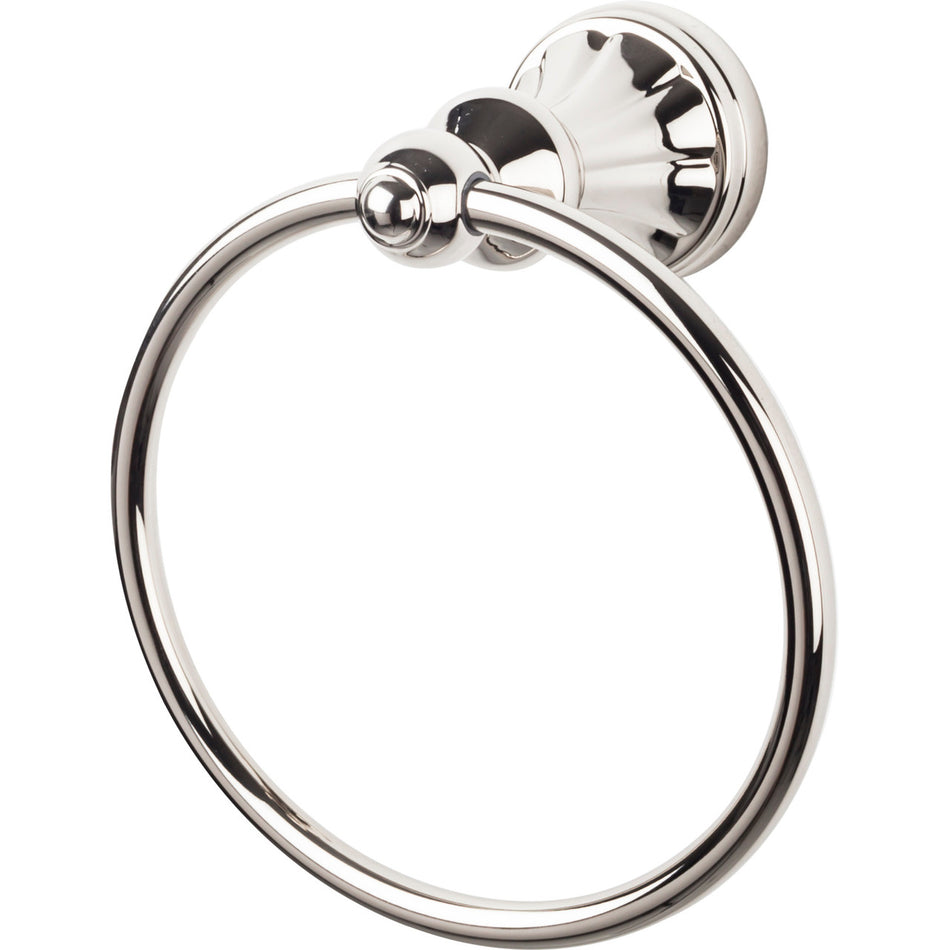 Top Knobs HUD5PN: Hudson Bath Towel Ring - Polished Nickel