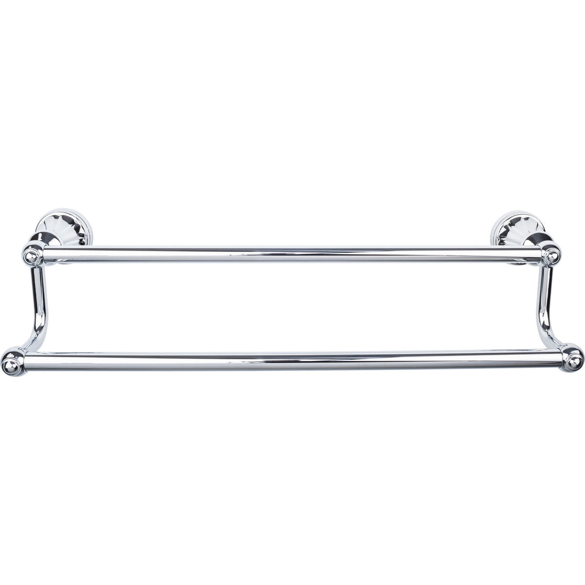 Top Knobs HUD7PC: 18" cc Hudson Bath Double Towel Bar - Polished Chrome
