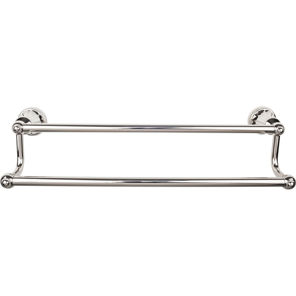 Top Knobs HUD9PN: 24" cc Hudson Bath Double Towel Bar - Polished Nickel
