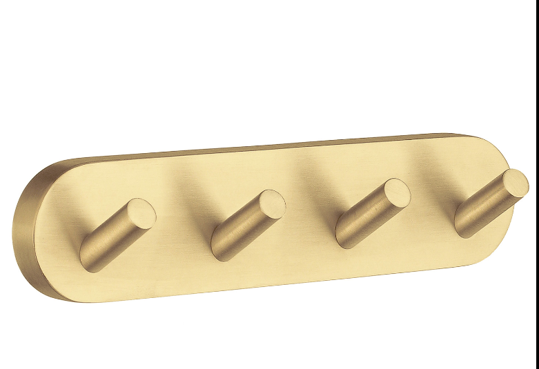 Smedbo HV359: Home Quad Wall Hook - Brushed Brass