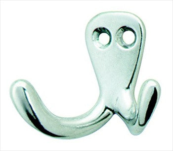 Hafele 845.10.805: Double Wall Hook - Polished Aluminum