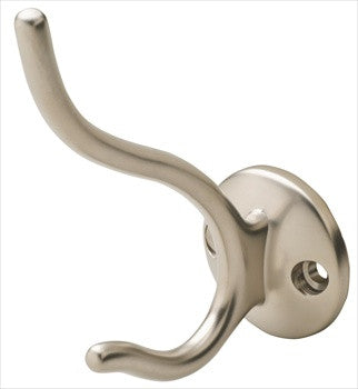Hafele 845.05.600: Double Wall Hook - Matte Nickel