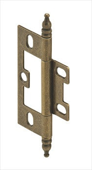 Hafele 351.95.170: Non-Mortise Butt Cabinet Hinge w/Minaret Finial - Antique Brass