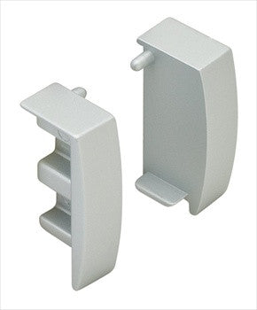 Hafele 151.85.989: 43mm Impressions L-Profile End Caps (pair) - Matte Aluminum