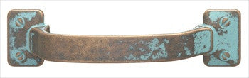 Hafele 123.31.031: 96mm cc Rustic D-Handle Cabinet Pull - Rustic Copper