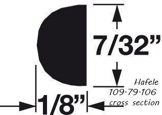 Hafele 194.79.106: Embossed Bead Moulding - Maple cross section