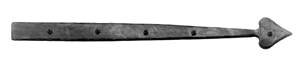 Acorn IHDBP: 20" Heart Dummy Strap Hinge - Black Rough Iron