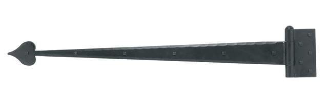 Acorn IHJBP: 30-3/4" Heart Strap Hinge - Black Rough Iron