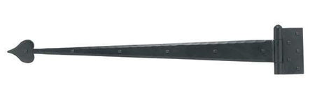 Acorn IHKBP: 36-3/4" Heavy Duty Heart Strap Hinge - Black Rough Iron