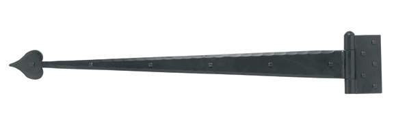 Acorn IHKBP: 36-3/4" Heavy Duty Heart Strap Hinge - Black Rough Iron
