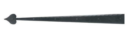 Acorn IHPBP: 36" Heart Dummy Strap Hinge - Black Rough Iron