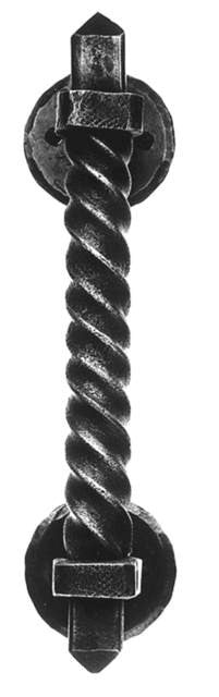 Acorn IPDBP: 12" Castille Twisted Bar Door Pull - Black Iron