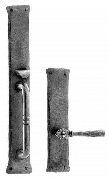 Acorn IUABL: 16" Handle/Lever Dummy Entrance Set (left hand) - Black Iron