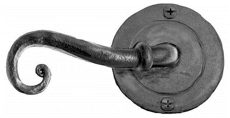 Acorn IWEBL: 4-3/4" Scroll Dummy Door Lever (left hand) - Black Iron