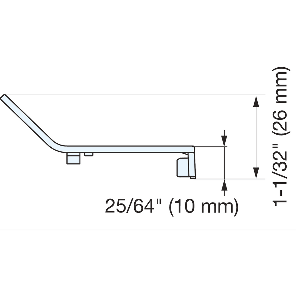 Sugatsune J95SC-0BC: Safety Cover for Inset J95 Series Hinges in Black Chrome finish.