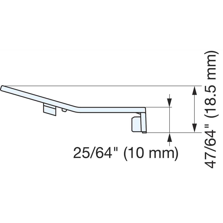 Sugatsune J95SC-16GR: Safety Cover for 16mm Overlay J95 Series Hinges in Grey finish.