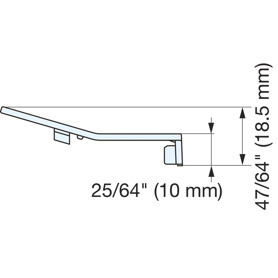 Sugatsune J95SC-16NI: Safety Cover for 16mm Overlay J95 Series Hinges in Nickel finish.